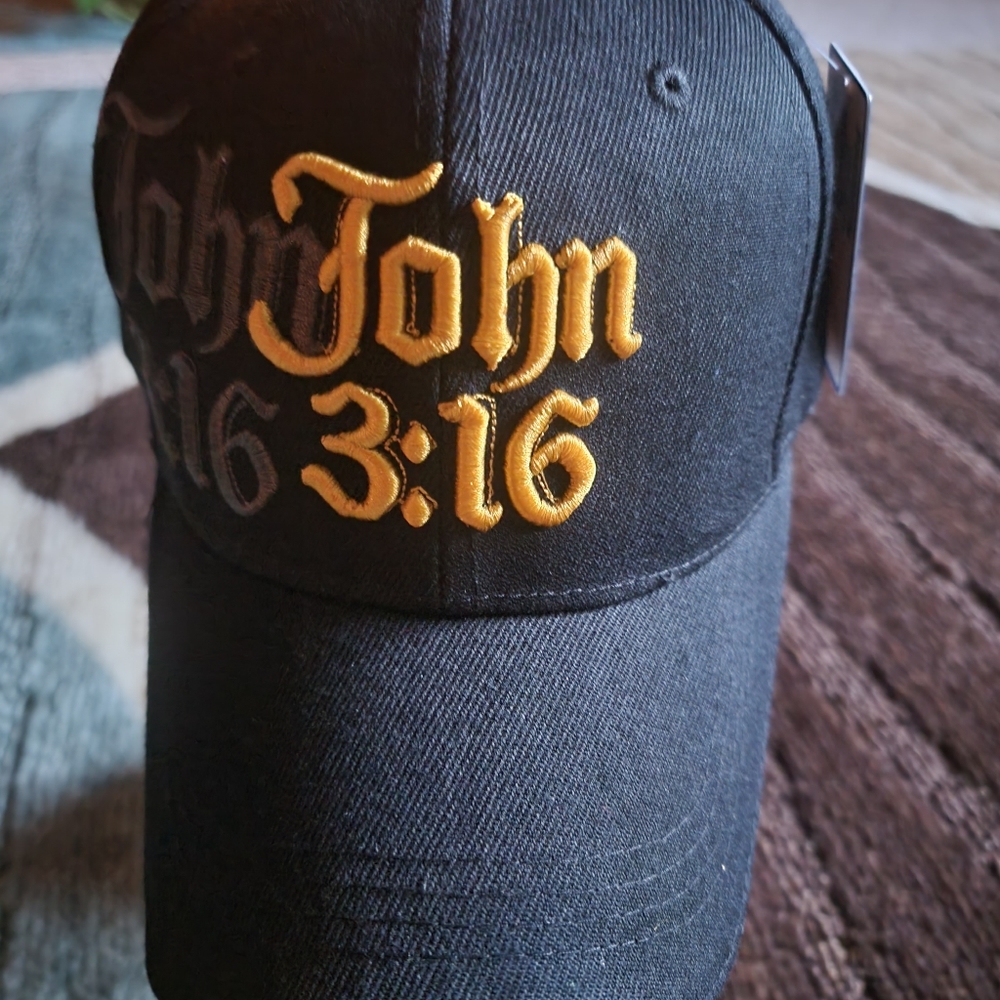 New Black John 3:16 adjustable baseball cap - Picture 3 of 8